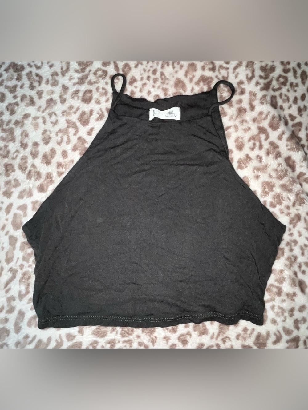 Dark green cropped-tank top